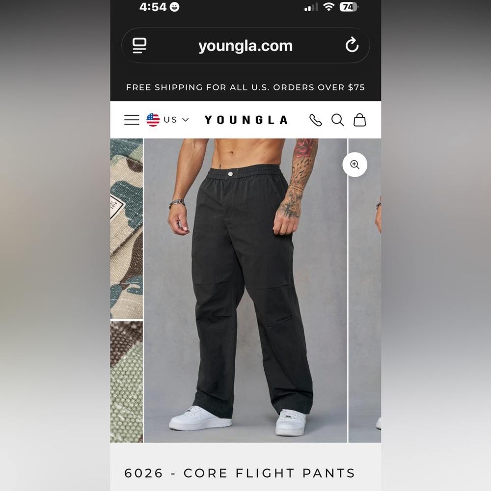YoungLA 6026 Core Flight Pants M Black Wash